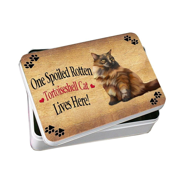 Tortoiseshell Spoiled Rotten Cat Photo Storage Tin