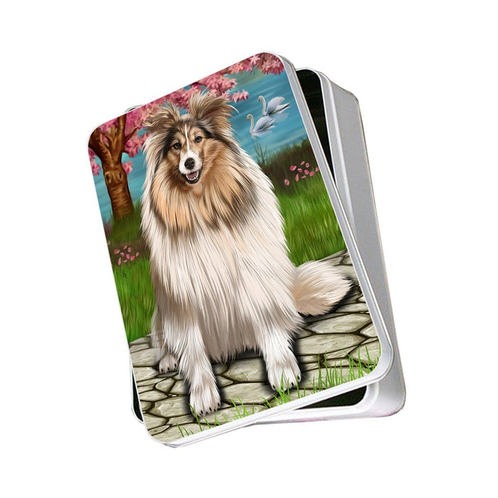 Shetland Sheepdog Dog Photo Storage Tin