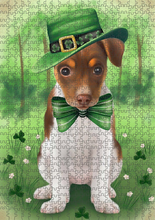 St. Patricks Day Irish Portrait Rat Terrier Dog Puzzle  PUZL51804