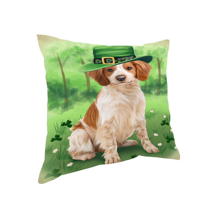 St. Patricks Day Irish Portrait Brittany Spaniel Dog Pillow PIL50824