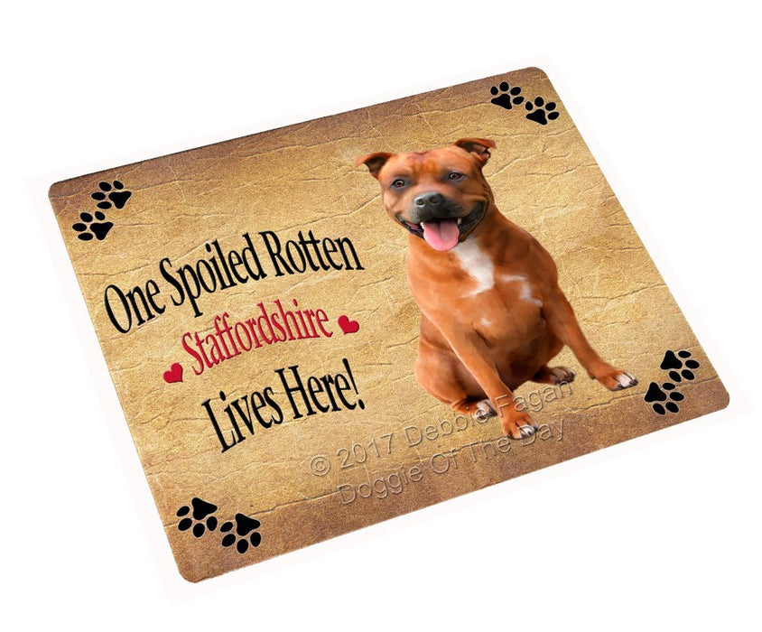 Spoiled Rotten Staffordshire Dog Tempered Cutting Board