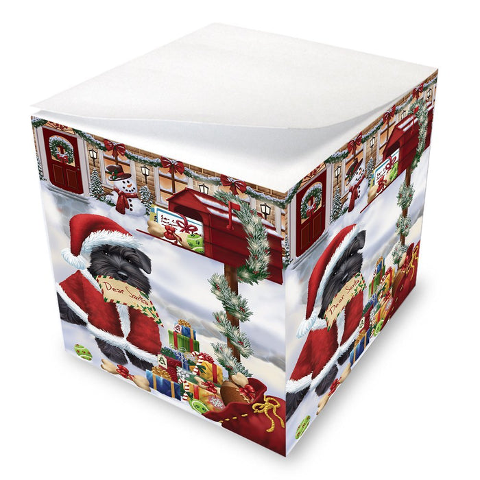 Schnauzers Dear Santa Letter Christmas Holiday Mailbox Dog Note Cube D130