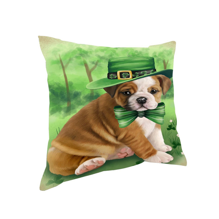 St. Patricks Day Irish Portrait Bulldog Pillow PIL50860