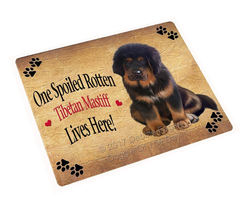 Spoiled Rotten Tibetan Mastiff Puppy Dog Tempered Cutting Board