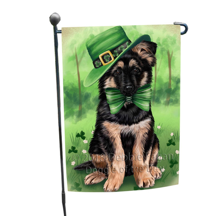 St. Patricks Day Irish Portrait German Shepherd Dog Garden Flag GFLG48714