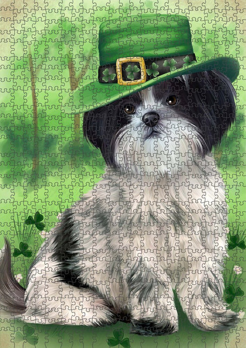 St. Patricks Day Irish Portrait Shih Tzu Dog Puzzle  PUZL51912