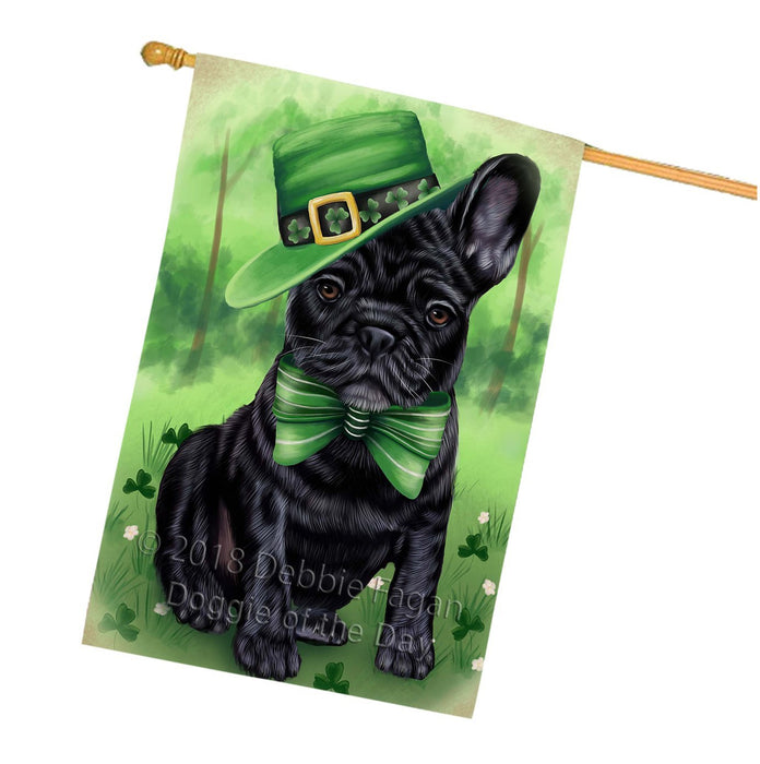 St. Patricks Day Irish Portrait French Bulldog House Flag FLG48767