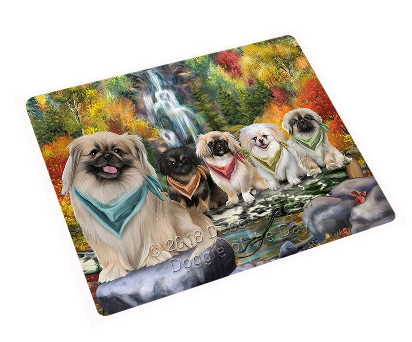 Scenic Waterfall Pekingeses Dog Magnet Mini (3.5" x 2") MAG52260