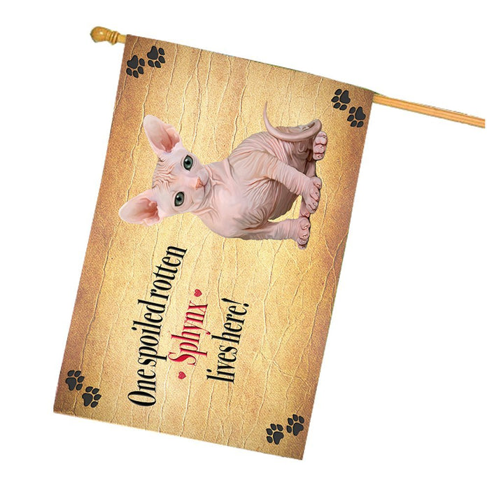 Sphynx Spoiled Rotten Cat House Flag