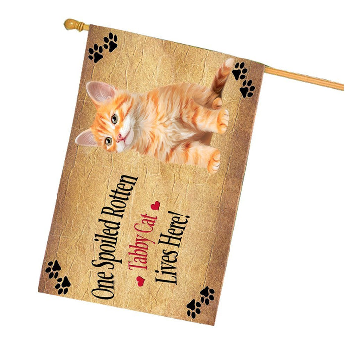 Spoiled Rotten Tabby Cat House Flag