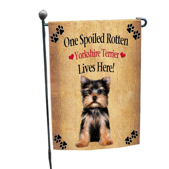 Spoiled Rotten Yorkshire Terrier Dog Garden Flag