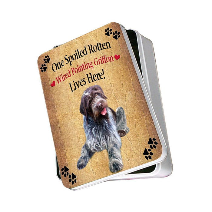 Wirehaired Pointing Griffon Spoiled Rotten Dog Photo Storage Tin