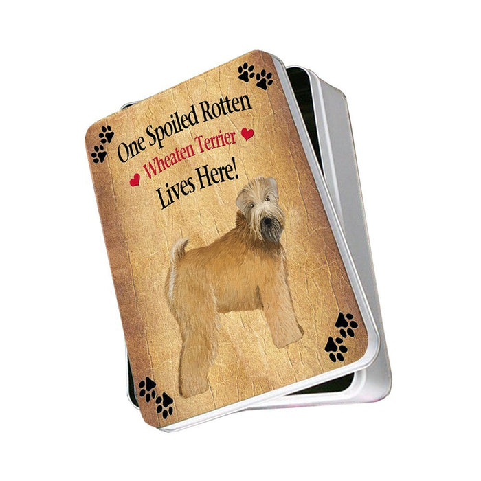 Wheaten Terrier Spoiled Rotten Dog Photo Storage Tin