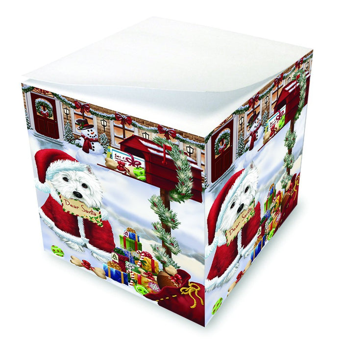 West Highland Terriers Dear Santa Letter Christmas Holiday Mailbox Dog Note Cube D108