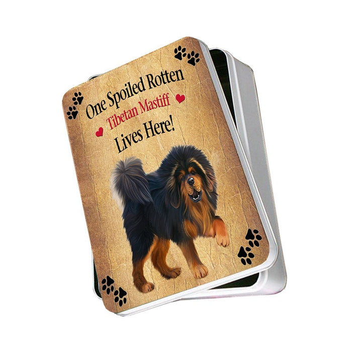 Tibetan Mastiff Spoiled Rotten Dog Photo Storage Tin