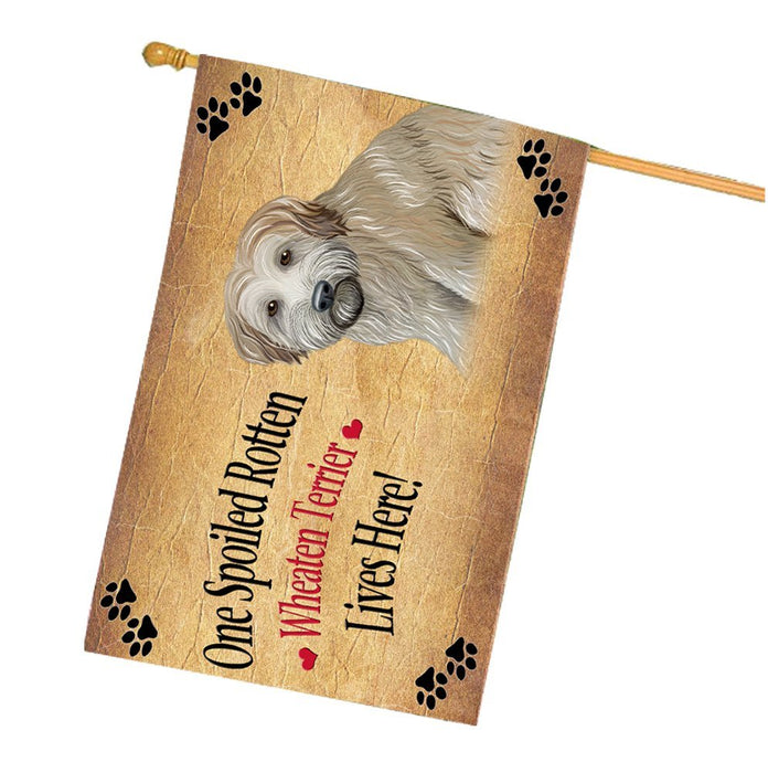 Spoiled Rotten Wheaten Terrier Dog House Flag