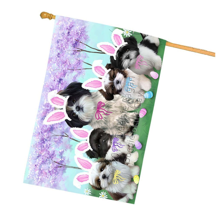 Shih Tzus Dog Easter Holiday House Flag FLG49368