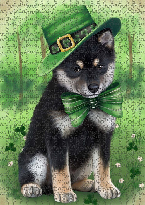 St. Patricks Day Irish Portrait Shiba Inu Dog Puzzle with Photo Tin PUZL51909