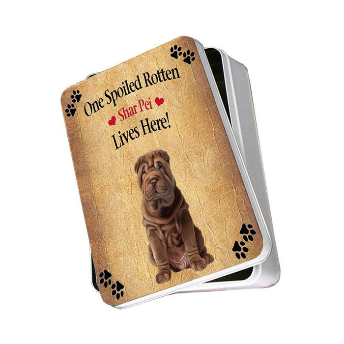 Shar Pei Spoiled Rotten Dog Photo Storage Tin