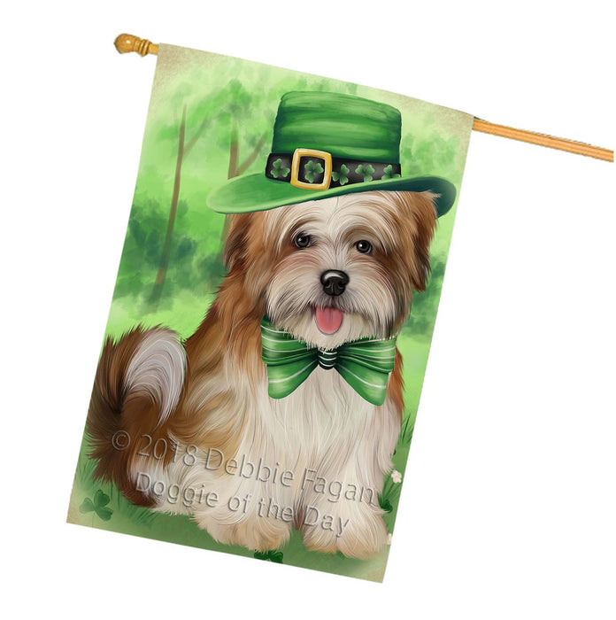St. Patricks Day Irish Portrait Malti Tzu Dog House Flag FLG48803