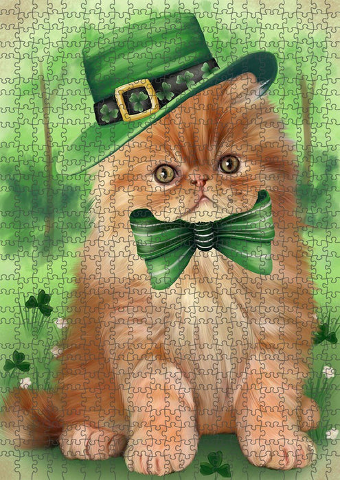St. Patricks Day Irish Portrait Persian Cat Puzzle with Photo Tin PUZL51717
