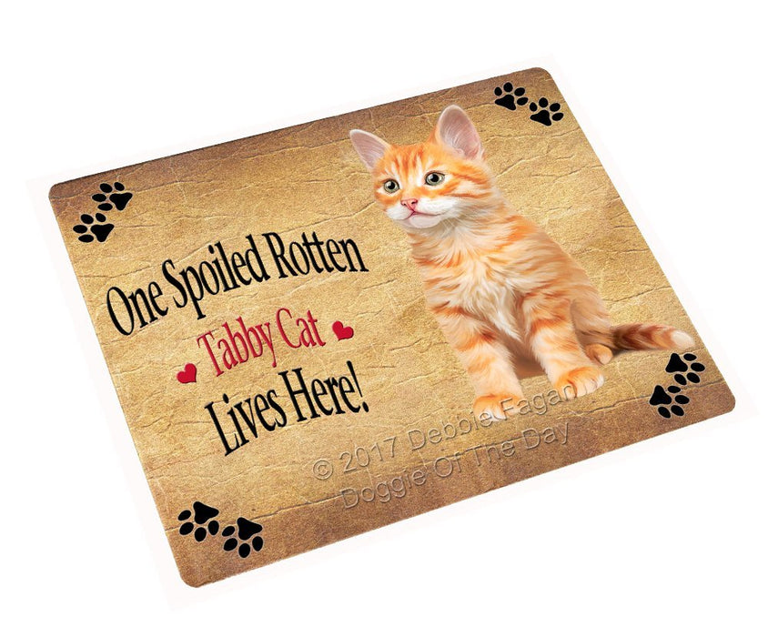 Spoiled Rotten Tabby Cat Tempered Cutting Board