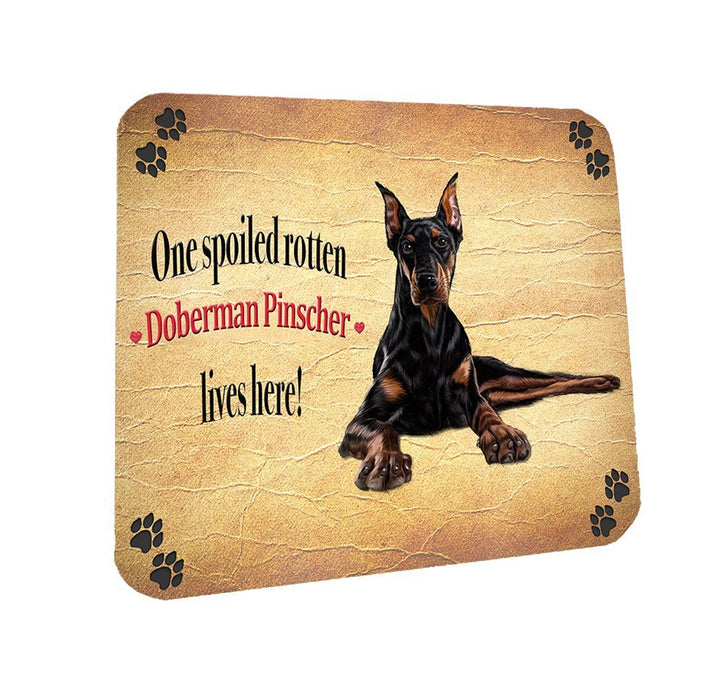 Spoiled Rotten Doberman Pinscher Dog Coasters Set of 4