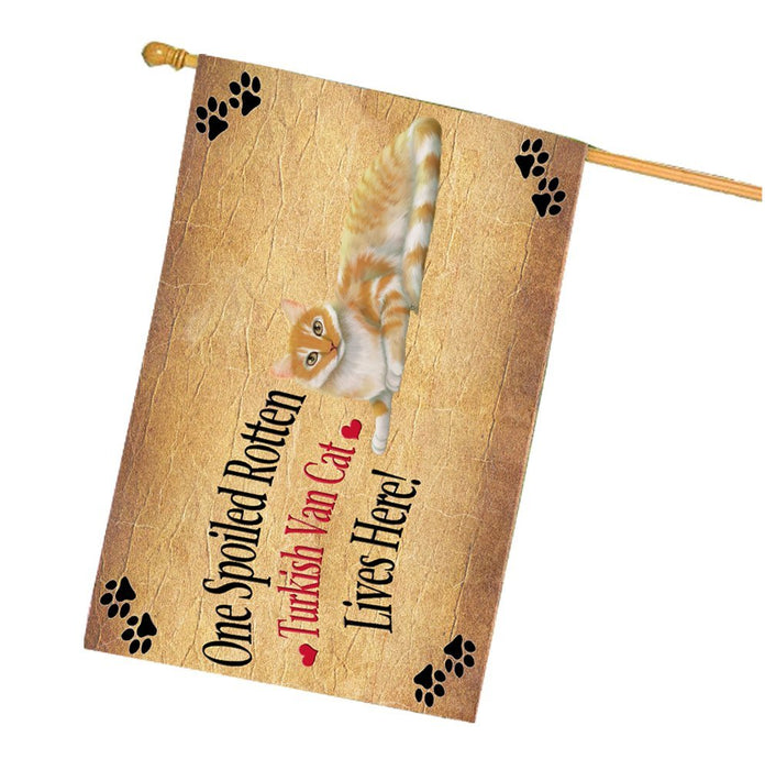Spoiled Rotten Turkish Van Cat House Flag