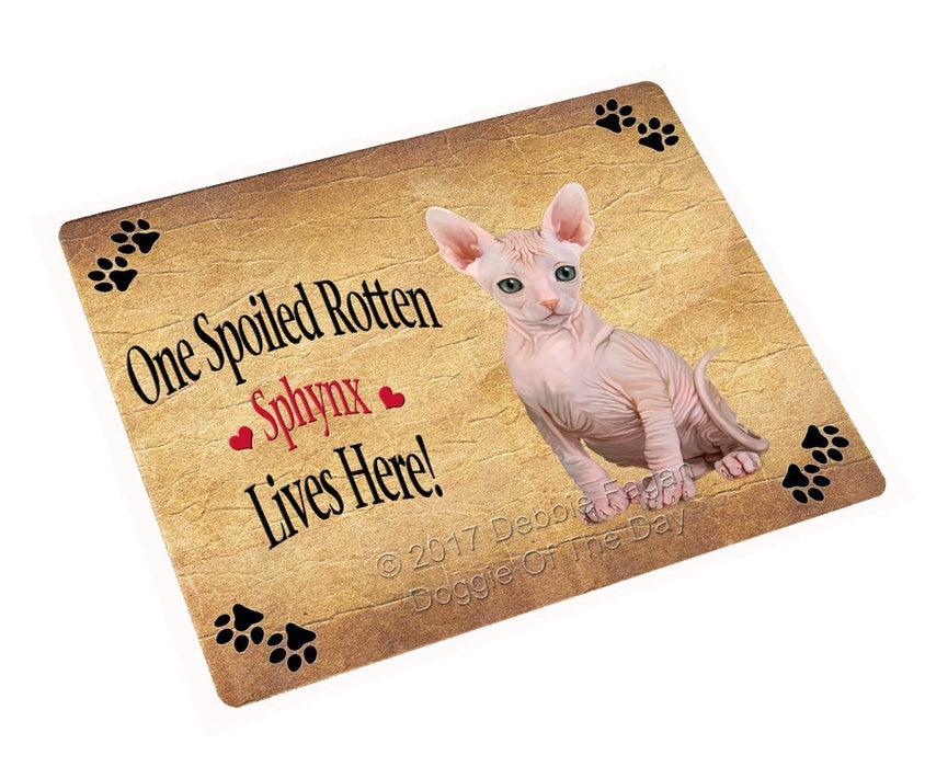 Spoiled Rotten Sphynx Cat Tempered Cutting Board