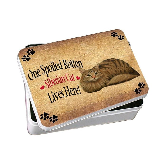 Siberian Spoiled Rotten Cat Photo Storage Tin