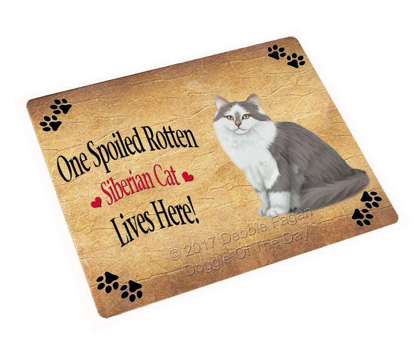 Spoiled Rotten Siberian Cat Tempered Cutting Board