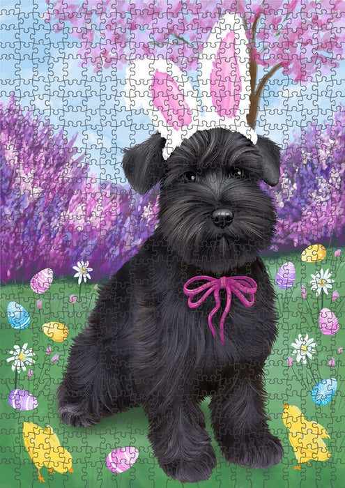 Schnauzer Dog Easter Holiday Puzzle with Photo Tin PUZL51315