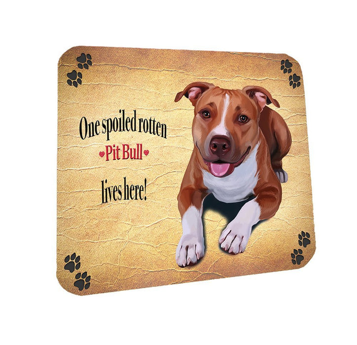 Spoiled Rotten Pit Bull Dog Coasters Set of 4