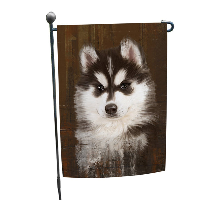 Rustic Siberian Husky Dog Garden Flag GFLG48156