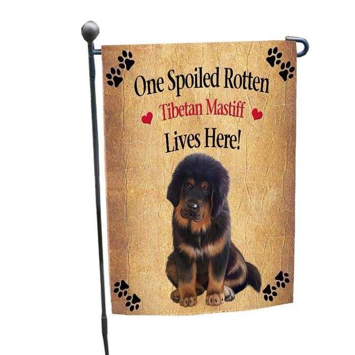 Spoiled Rotten Tibetan Mastiff Puppy Dog Garden Flag