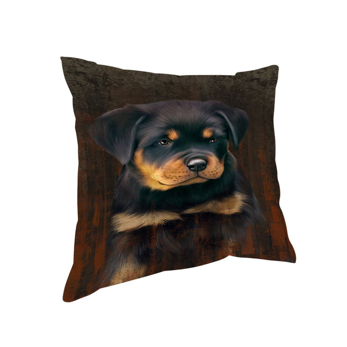 Rustic Rottweiler Dog Pillow PIL49088