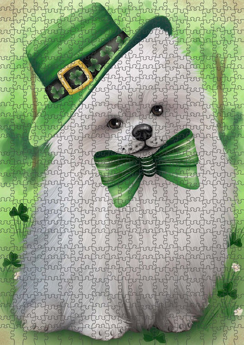 St. Patricks Day Irish Portrait Pomeranian Dog Puzzle with Photo Tin PUZL51759