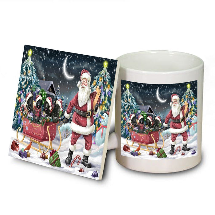 Santa Sled Dogs Belgian Shepherd Christmas Mug and Coaster Set MUC0484
