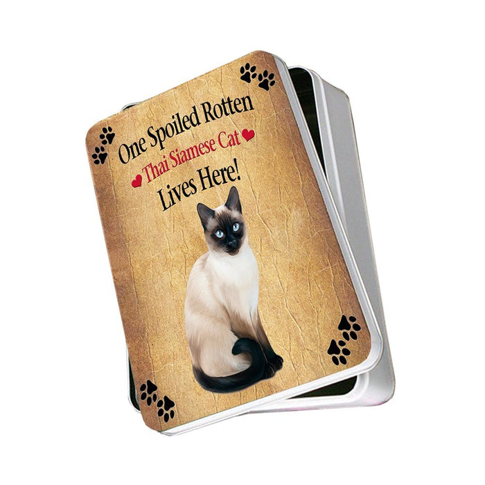 Thai Siamese Spoiled Rotten Cat Photo Storage Tin