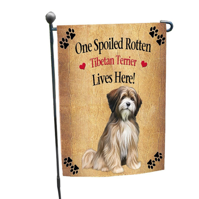 Spoiled Rotten Tibetan Terrier Dog Garden Flag