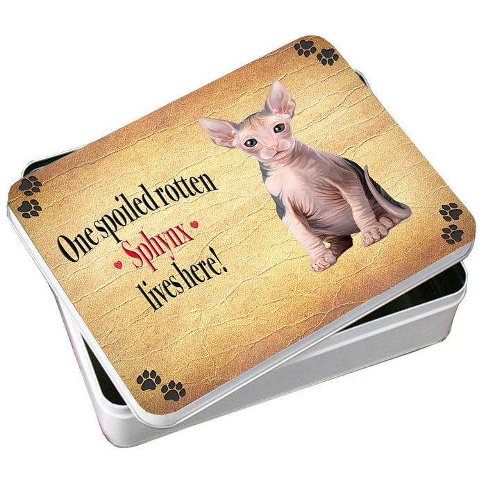 Sphynx Spoiled Rotten Cat Photo Storage Tin