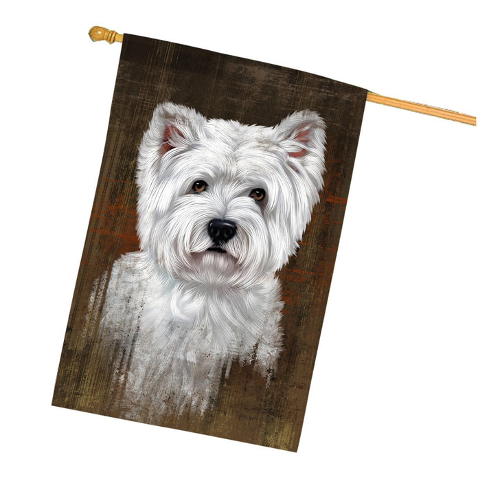 Rustic West Highland White Terrier Dog House Flag FLG48220