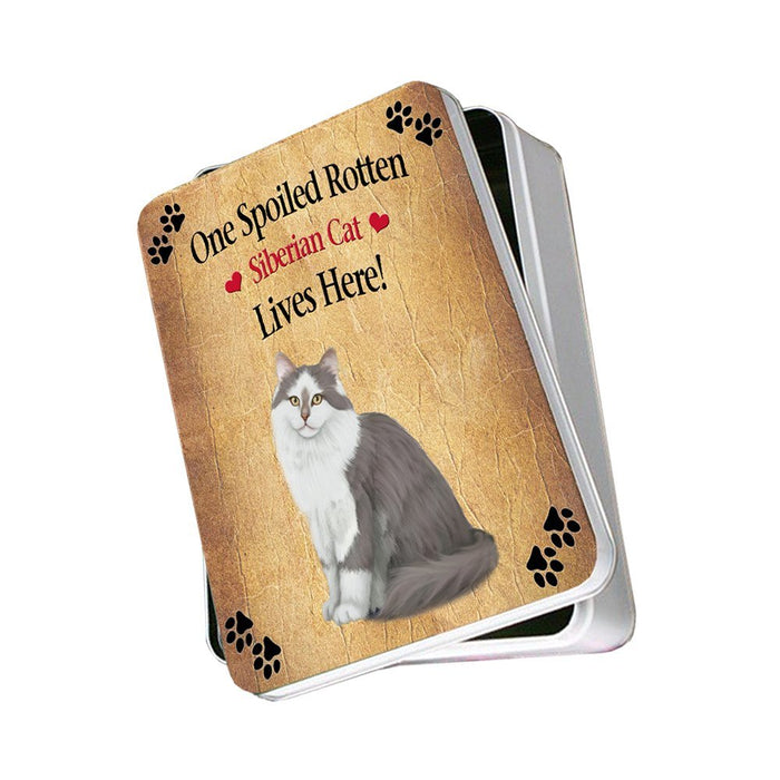 Siberian Spoiled Rotten Cat Photo Storage Tin