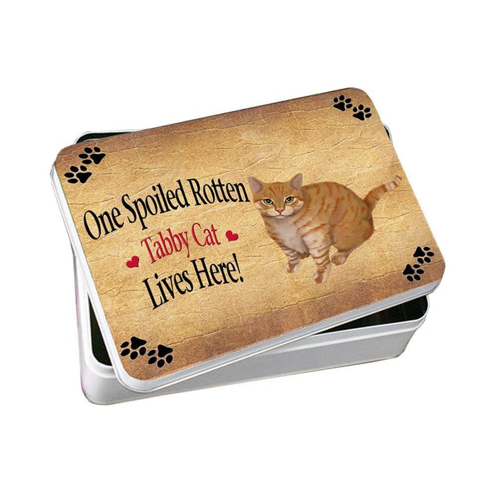 Tabby Spoiled Rotten Cat Photo Storage Tin