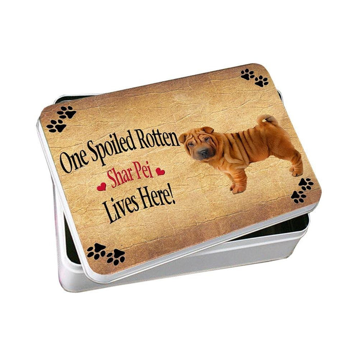 Shar Pei Spoiled Rotten Dog Photo Storage Tin