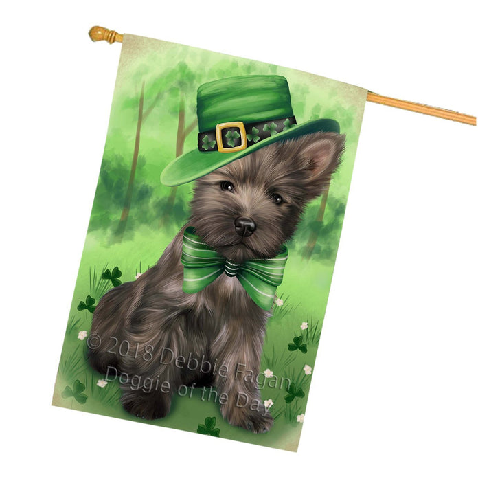St. Patricks Day Irish Portrait Cairn Terrier Dog House Flag FLG48726