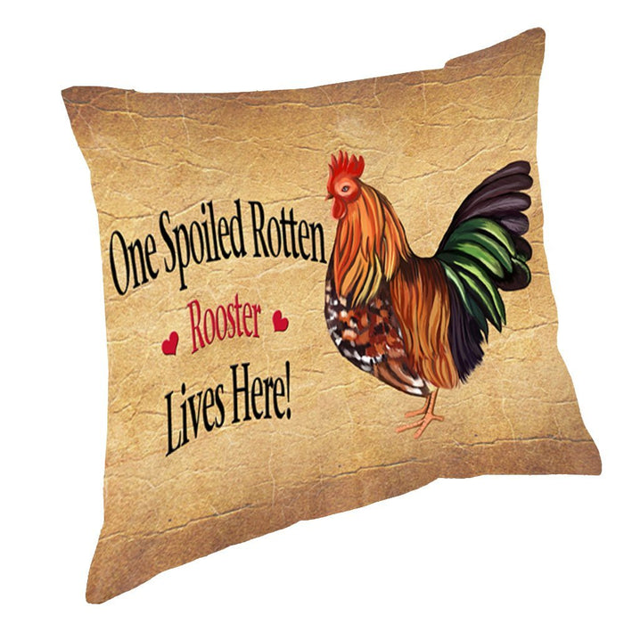 Spoiled Rotten Rooster Throw Pillow