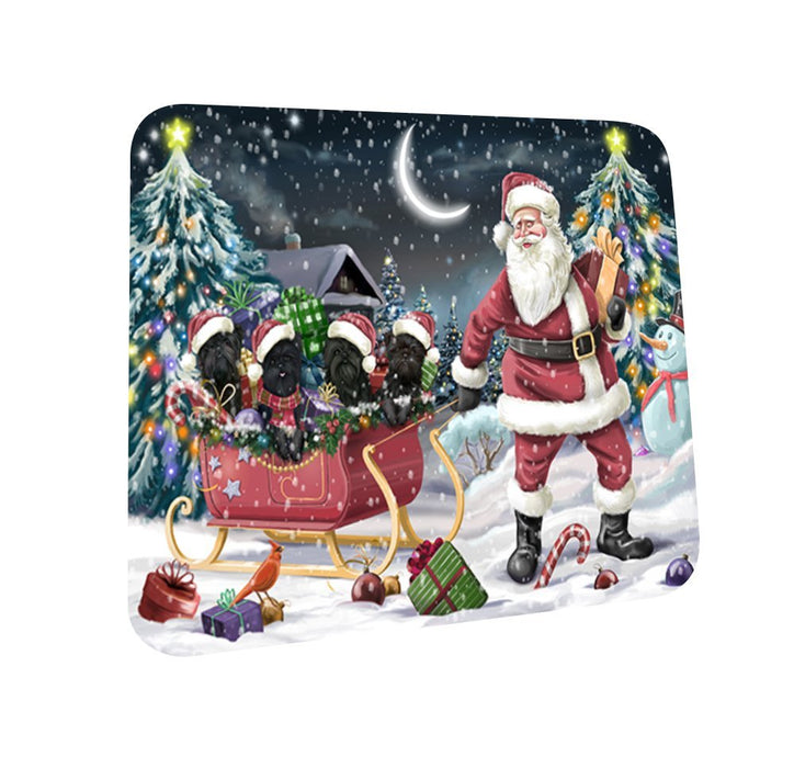 Santa Sled Dogs Affenpinscher Christmas Coasters CST388 (Set of 4)