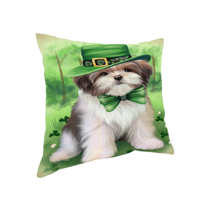 St. Patricks Day Irish Portrait Malti Tzu Dog Pillow PIL51212