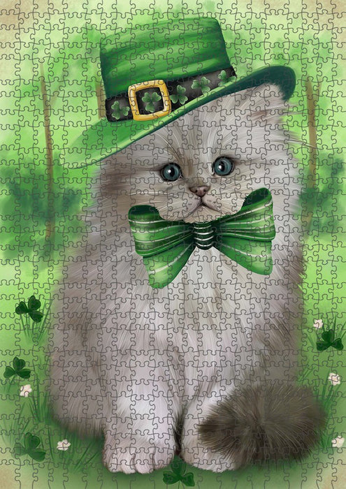 St. Patricks Day Irish Portrait Persian Cat Puzzle with Photo Tin PUZL51723